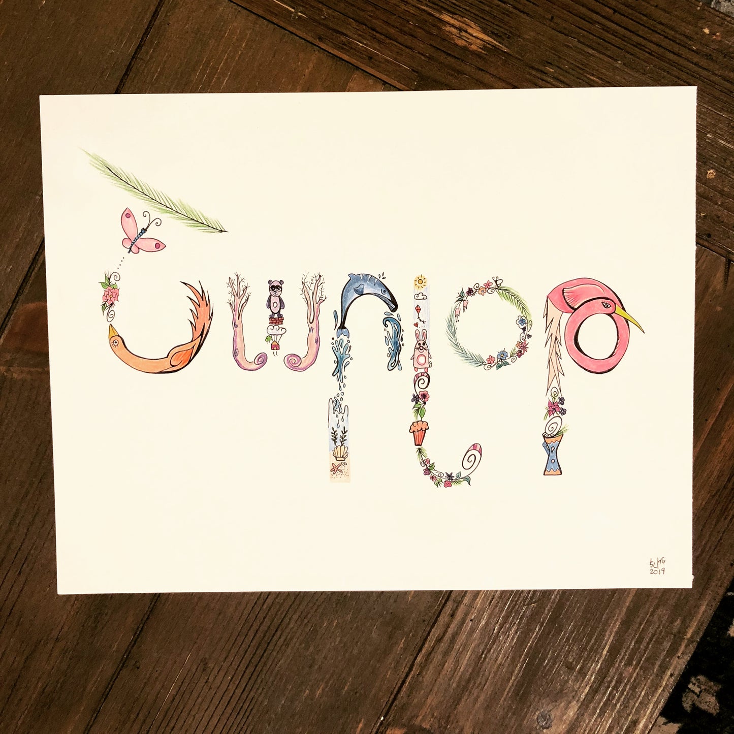 Drawing- Bird lettering names