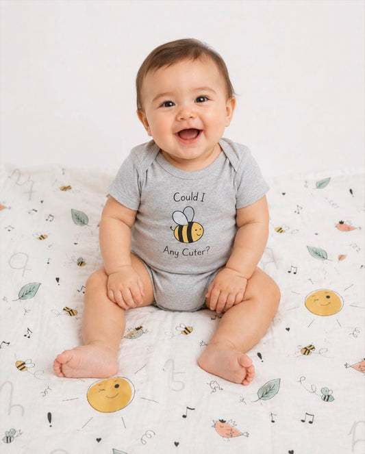Cotton Baby Onesie: Sunny + Bee