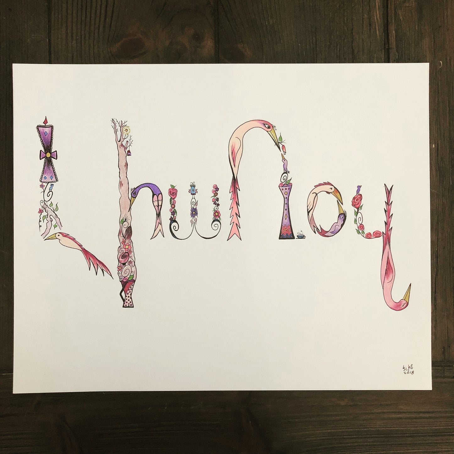 Drawing- Bird lettering names
