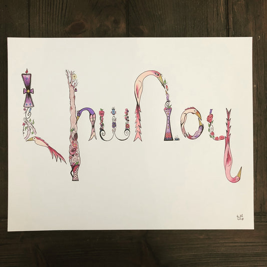 Drawing- Bird lettering names
