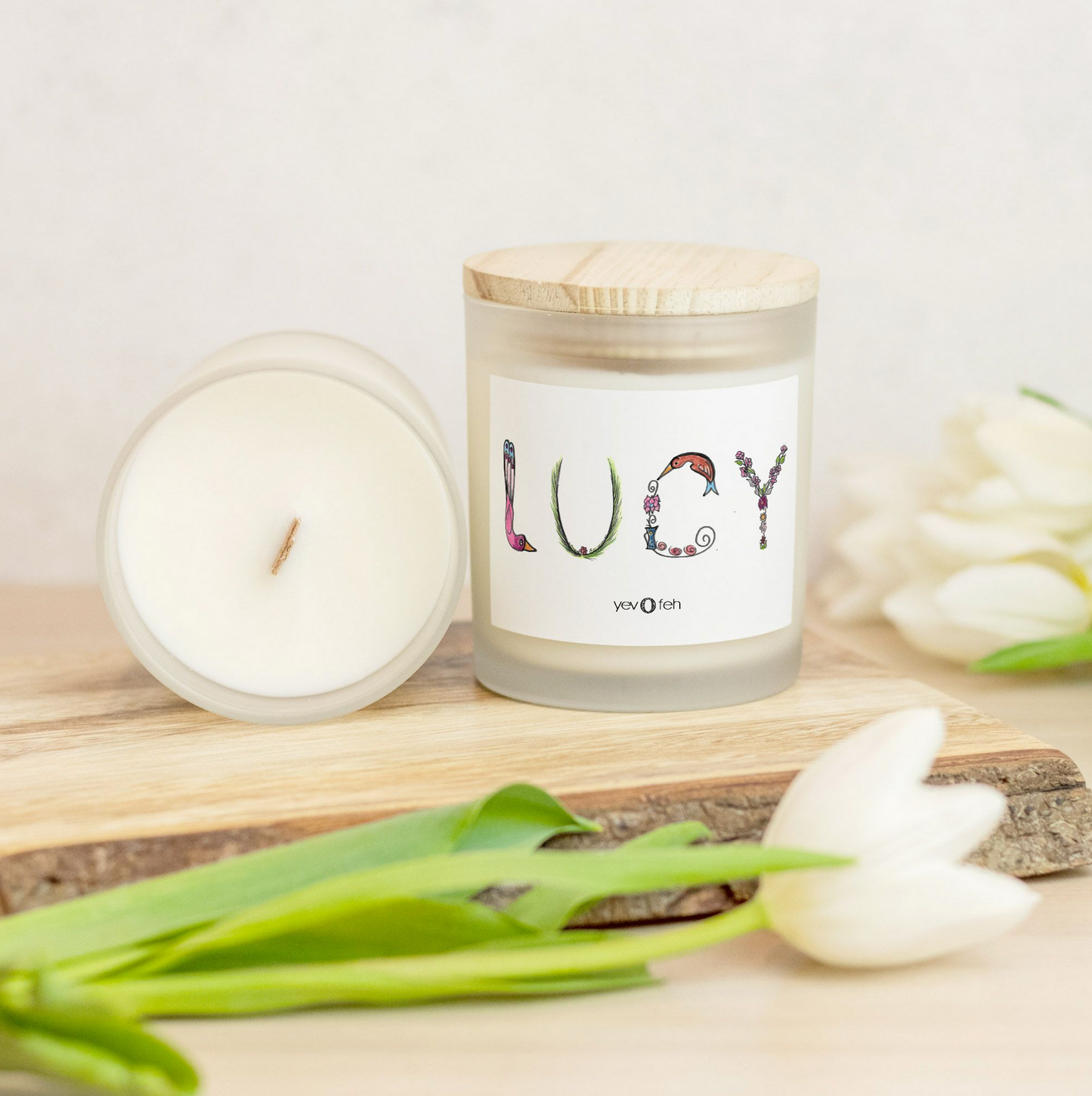 Candle- Frosted Glass