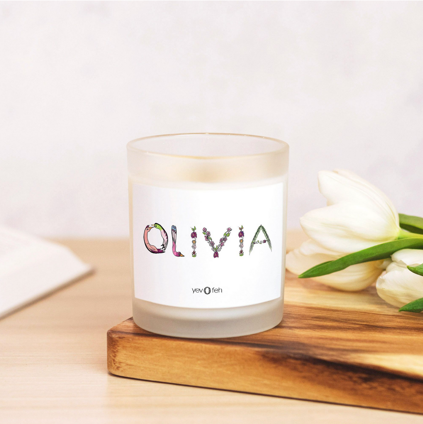 Candle- Frosted Glass