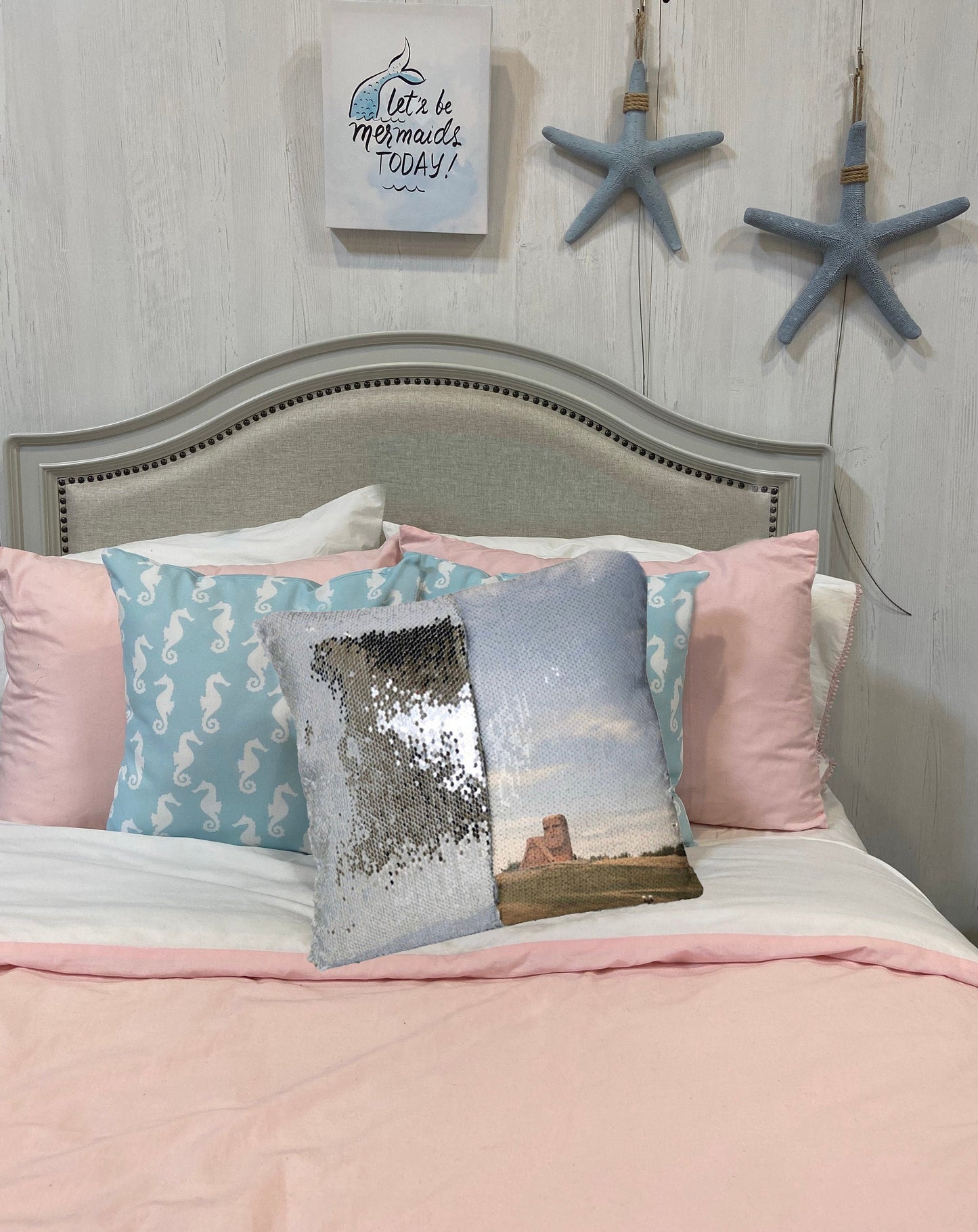 Decorative Armenian Sequin Reversible Pillow Case