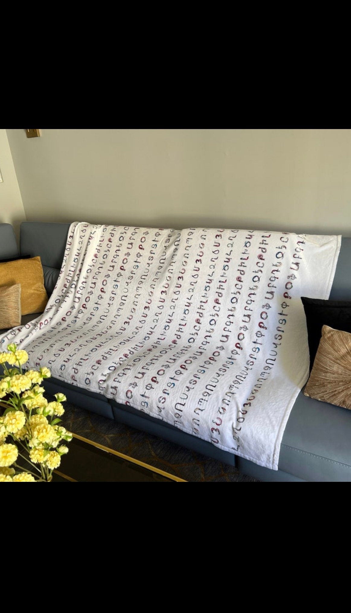 Armenian Alphabet Blanket, Throw