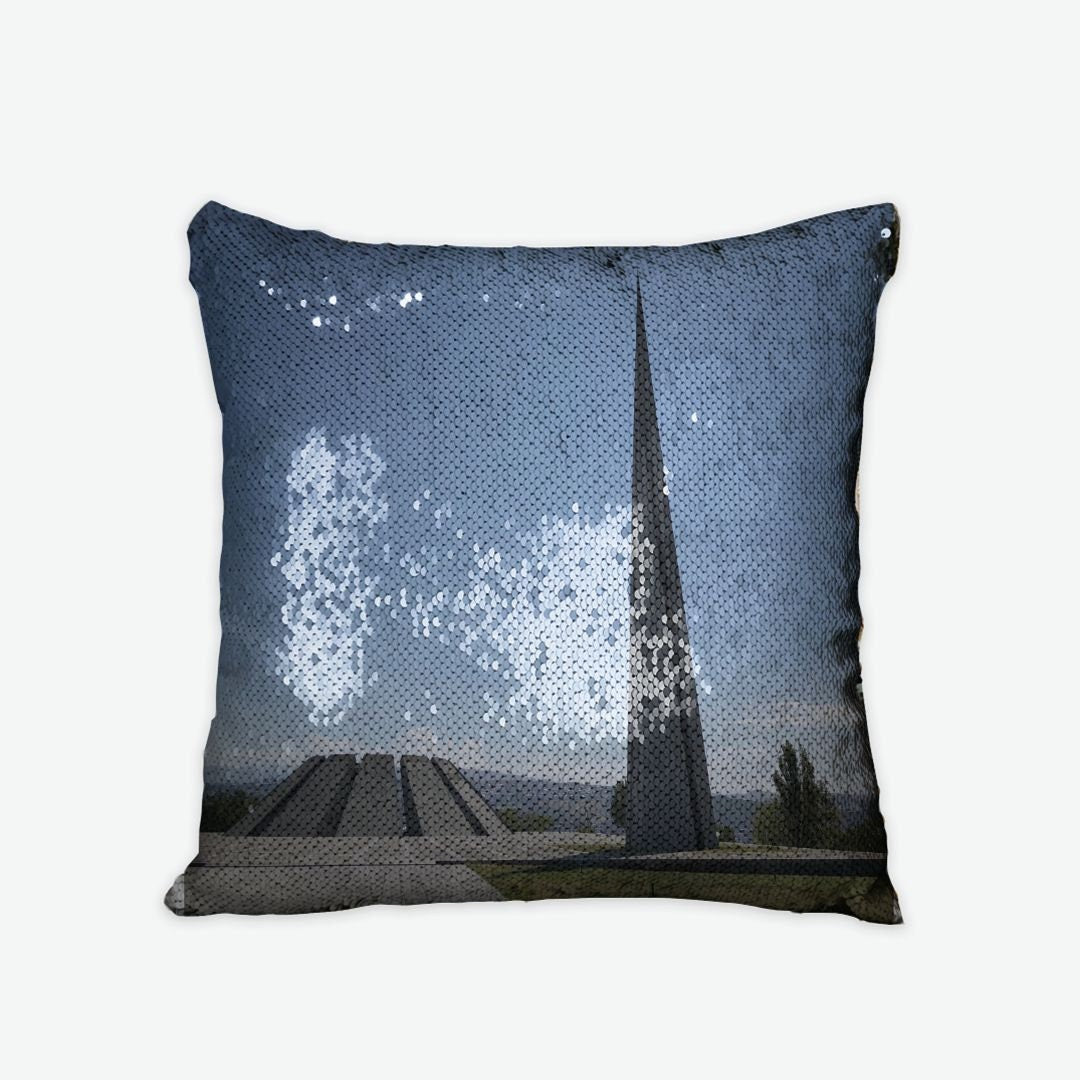 Decorative Armenian Sequin Reversible Pillow Case