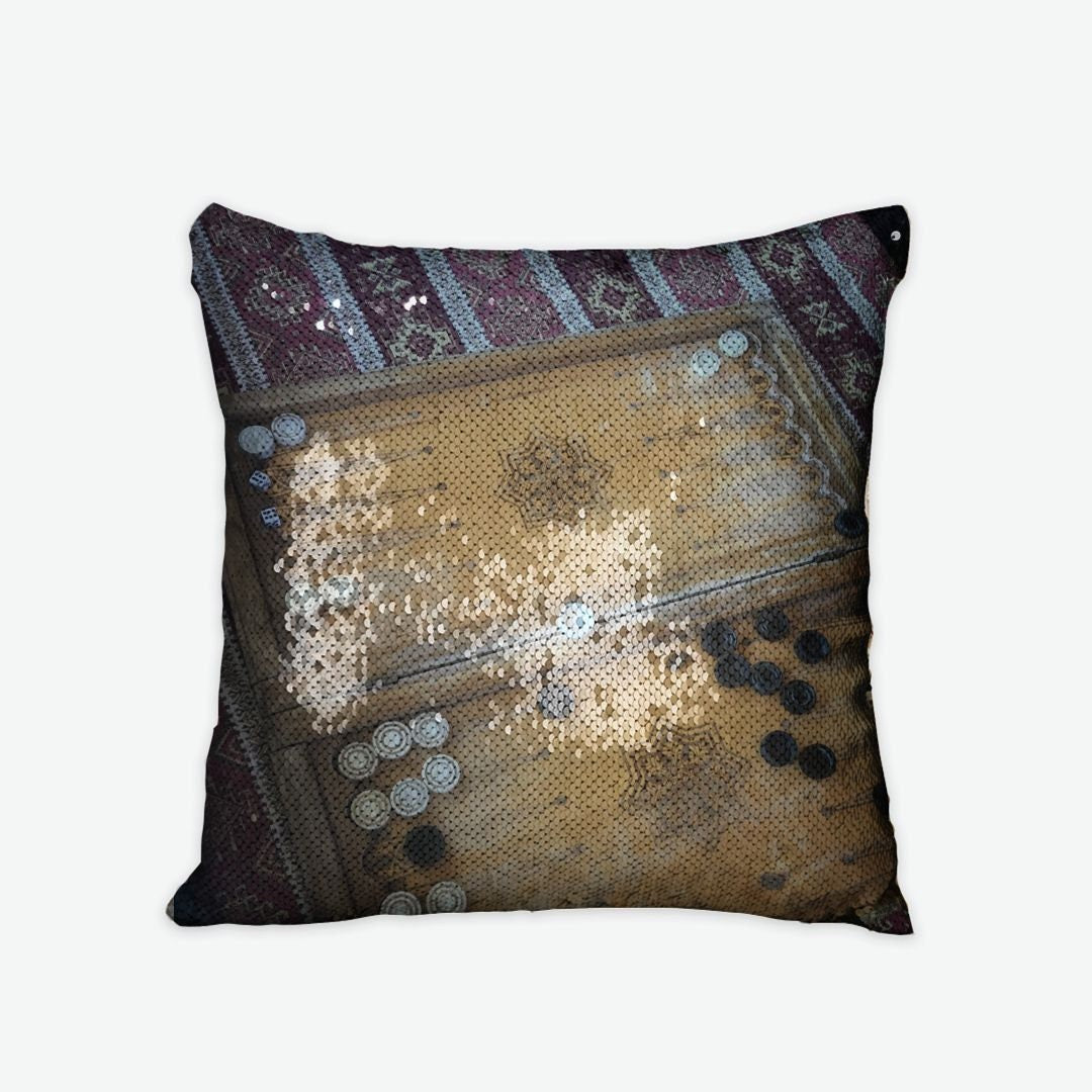 Decorative Armenian Sequin Reversible Pillow Case