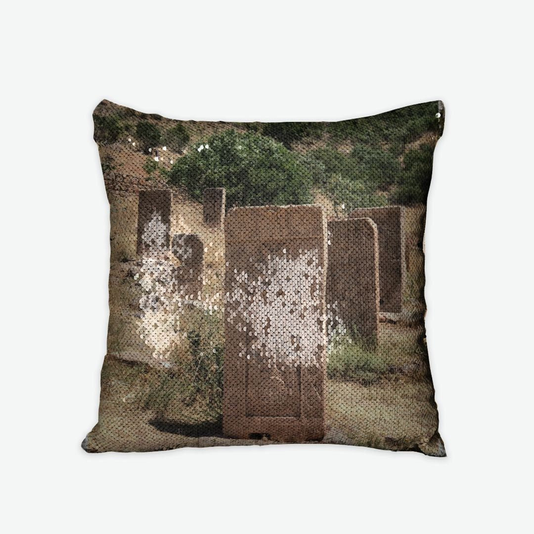 Decorative Armenian Sequin Reversible Pillow Case