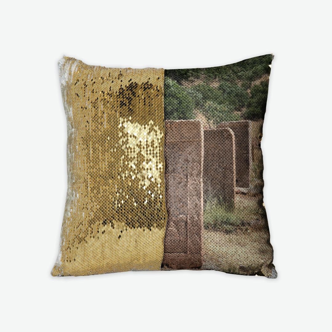 Decorative Armenian Sequin Reversible Pillow Case