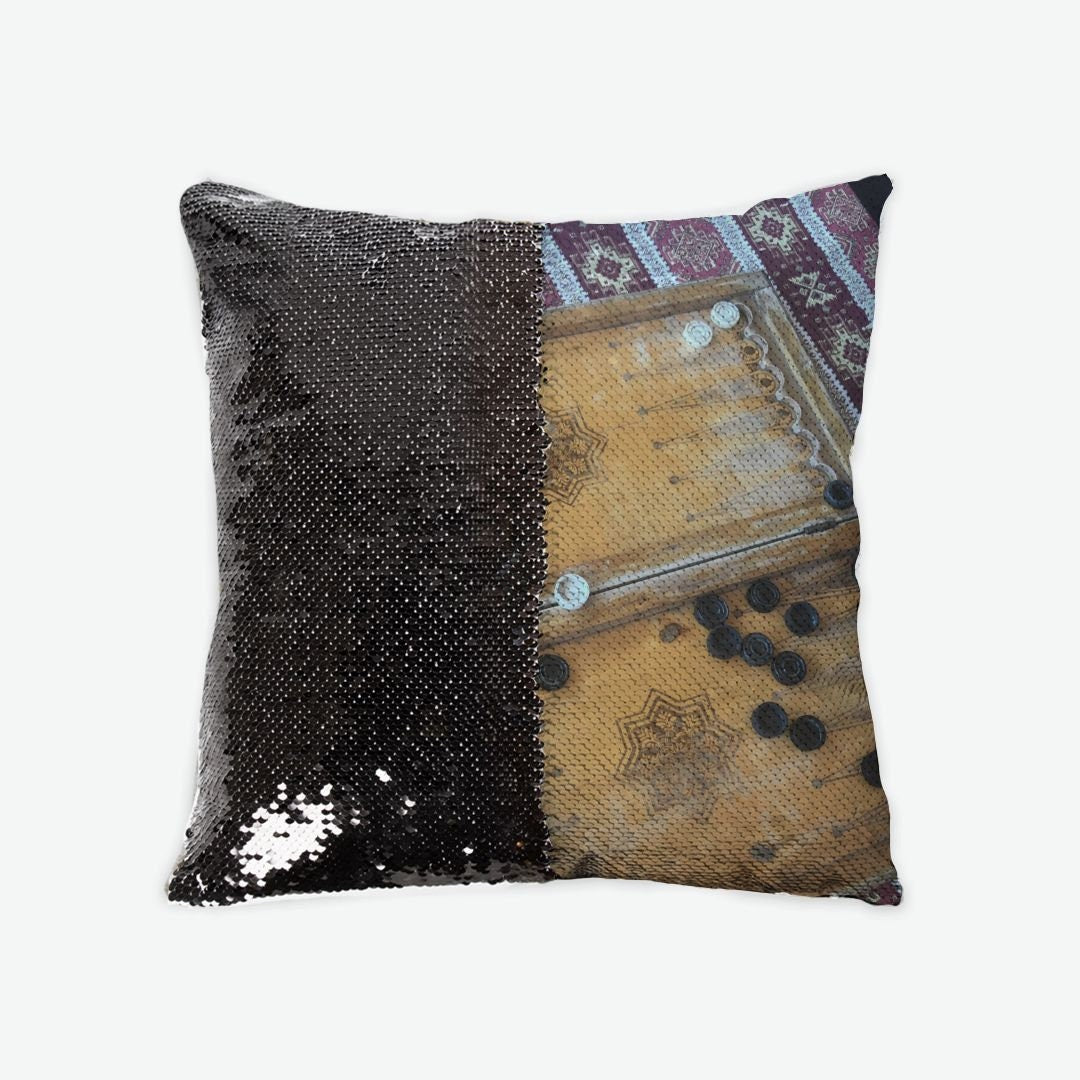 Decorative Armenian Sequin Reversible Pillow Case