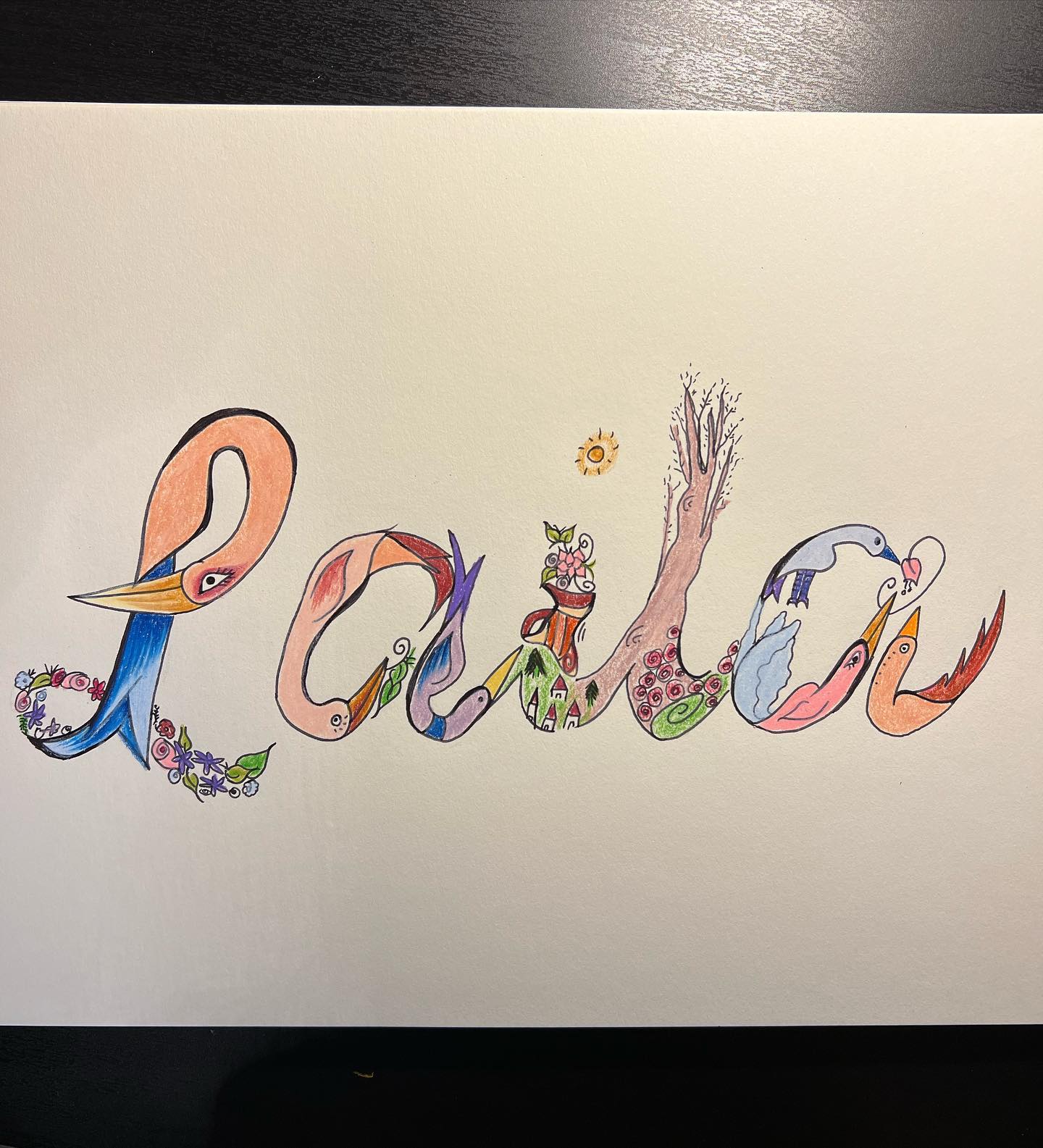 Drawing- Bird lettering names